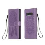 For Galaxy S10 Dream Catcher Printing Horizontal Flip Leather Case with Holder & Card Slots & Wallet & Lanyard(Purple)