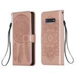 For Galaxy S10 Plus Dream Catcher Printing Horizontal Flip Leather Case with Holder & Card Slots & Wallet & Lanyard(Rose Gold)