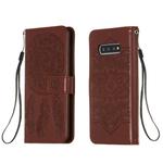 For Galaxy S10 Plus Dream Catcher Printing Horizontal Flip Leather Case with Holder & Card Slots & Wallet & Lanyard(Brown)