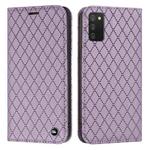 For Samsung Galaxy A03s 166mm S11 RFID Diamond Lattice Flip Leather Phone Case(Purple)