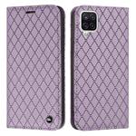 For Samsung Galaxy A12 / M12 S11 RFID Diamond Lattice Flip Leather Phone Case(Purple)