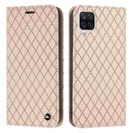 For Samsung Galaxy A12 / M12 S11 RFID Diamond Lattice Flip Leather Phone Case(Light Pink)