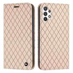 For Samsung Galaxy A13 4G S11 RFID Diamond Lattice Flip Leather Phone Case(Light Pink)