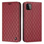 For Samsung Galaxy A22 5G S11 RFID Diamond Lattice Flip Leather Phone Case(Red)