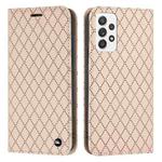 For Samsung Galaxy A33 5G S11 RFID Diamond Lattice Flip Leather Phone Case(Light Pink)
