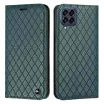 For Samsung Galaxy M33 5G S11 RFID Diamond Lattice Flip Leather Phone Case(Green)