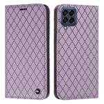 For Samsung Galaxy M33 5G S11 RFID Diamond Lattice Flip Leather Phone Case(Purple)