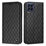 For Samsung Galaxy M53 5G S11 RFID Diamond Lattice Flip Leather Phone Case(Black)