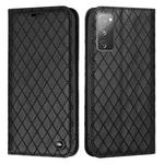 For Samsung Galaxy S20 FE / S20 FE 2022 S11 RFID Diamond Lattice Flip Leather Phone Case(Black)