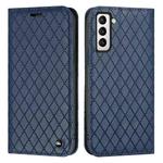 For Samsung Galaxy S21 5G S11 RFID Diamond Lattice Flip Leather Phone Case(Blue)