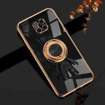 For Huawei Mate 20 Pro 6D Plating Astronaut Ring Kickstand Phone Case(Black)