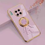 For Huawei Mate 30 Pro 6D Plating Astronaut Ring Kickstand Phone Case(Light Purple)