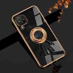 For Huawei nova 6 SE 6D Plating Astronaut Ring Kickstand Phone Case(Black)