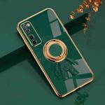 For Huawei nova 7 Pro 5G 6D Plating Astronaut Ring Kickstand Phone Case(Night Green)