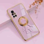 For Huawei nova 8 Pro 5G 6D Plating Astronaut Ring Kickstand Phone Case(Light Purple)