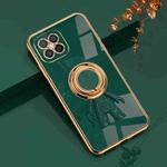 For Huawei nova 8 SE 6D Plating Astronaut Ring Kickstand Phone Case(Night Green)