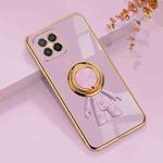 For Huawei nova 8 SE 6D Plating Astronaut Ring Kickstand Phone Case(Light Purple)
