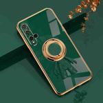 For Honor 20 6D Plating Astronaut Ring Kickstand Phone Case(Night Green)