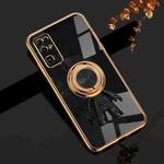 For Honor 30 6D Plating Astronaut Ring Kickstand Phone Case(Black)