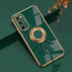 For Honor V30 Pro 6D Plating Astronaut Ring Kickstand Phone Case(Night Green)