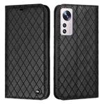 For Xiaomi 12 Lite S11 RFID Diamond Lattice Flip Leather Phone Case(Black)