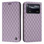 For Xiaomi Poco M4 Pro 5G S11 RFID Diamond Lattice Flip Leather Phone Case(Purple)