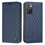 For Xiaomi Redmi 10 / 10 Prime / 10 2022 S11 RFID Diamond Lattice Flip Leather Phone Case(Blue)