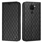 For Xiaomi Redmi Note 9 S11 RFID Diamond Lattice Flip Leather Phone Case(Black)