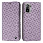 For Xiaomi Redmi Note 10 4G / Note 10S S11 RFID Diamond Lattice Flip Leather Phone Case(Purple)