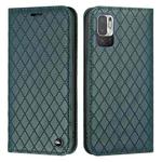 For Xiaomi Redmi Note 10 5G / Note 10T 5G S11 RFID Diamond Lattice Flip Leather Phone Case(Green)