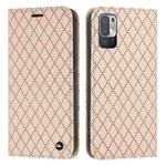 For Xiaomi Redmi Note 10 5G / Note 10T 5G S11 RFID Diamond Lattice Flip Leather Phone Case(Light Pink)