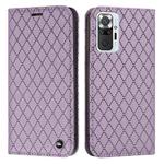 For Xiaomi Redmi Note 10 Pro / 10 Pro Max S11 RFID Diamond Lattice Flip Leather Phone Case(Purple)
