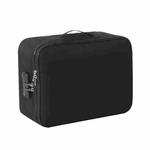 Large Capacity Multi-layers Foldable Fabric Document Storage Bag, Specification:Two Layers-Locked(Black)