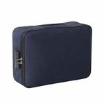 Large Capacity Multi-layers Foldable Fabric Document Storage Bag, Specification:Two Layers-Locked(Navy Blue)