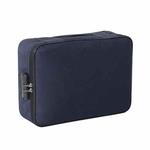 Large Capacity Multi-layers Foldable Fabric Document Storage Bag, Specification:Three Layers-Unlocked(Navy Blue)