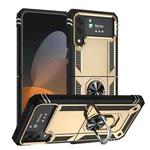 For Samsung Galaxy Z Flip4 Shockproof TPU + PC Phone Case with Holder(Gold)