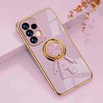 For Samsung Galaxy A53 5G 6D Plating Astronaut Ring Kickstand Phone Case(Light Purple)