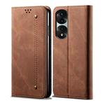 For Honor 70 Pro / 70 Pro+ Denim Texture Flip Leather Phone Case(Brown)