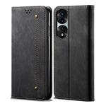 For Honor 70 Pro / 70 Pro+ Denim Texture Flip Leather Phone Case(Black)