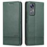 For Xiaomi 12 Lite AZNS Magnetic Calf Texture Leather Phone Case(Dark Green)