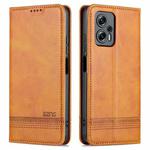 For Xiaomi Redmi Note 11T Pro / Poco X4 GT AZNS Magnetic Calf Texture Leather Phone Case(Light Brown)