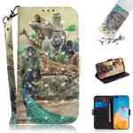For Huawei P40 Pro 3D Painting Horizontal Flip Leather Case with Holder & Card Slot & Wallet & Lanyard(Zoo)