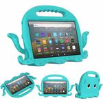 For Amazon Kindle Fire HD 7 2019 / 2017 / 2015 Octopus EVA Shockproof Tablet Case with Screen Film & Shoulder Strap(Glacier Green)