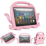For Amazon Kindle Fire HD 8 / HD 8 Plus Octopus EVA Shockproof Tablet Case with Screen Film & Shoulder Strap(Pink)