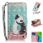 For Xiaomi Mi Note 10 3D Painting Horizontal Flip Leather Case with Holder & Card Slot & Wallet & Lanyard(Black and white cat)