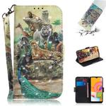 For Galaxy A01 3D Painting Horizontal Flip Leather Case with Holder & Card Slot & Wallet & Lanyard(Zoo)