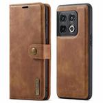 For OnePlus 10 Pro DG.MING Crazy Horse Texture Detachable Magnetic Leather Phone Case(Brown)