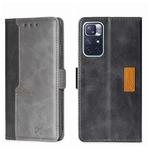 For Xiaomi Redmi Note 11 5G/Poco M4 Pro 5G Contrast Color Side Buckle Leather Phone Case(Black + Grey)