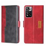 For Xiaomi Redmi Note 11 Pro 5G/Redmi Note 11 Pro+ 5G Contrast Color Side Buckle Leather Phone Case(Red + Black)