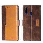 For ZTE Libero 5G Contrast Color Side Buckle Leather Phone Case(Dark Brown + Gold)